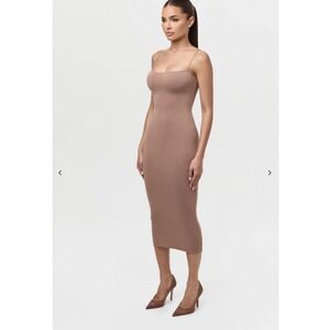 Naked Wardrobe Sultry Midi Dress‎ - Size 2X- NWT - Tan/Coco Plus Size